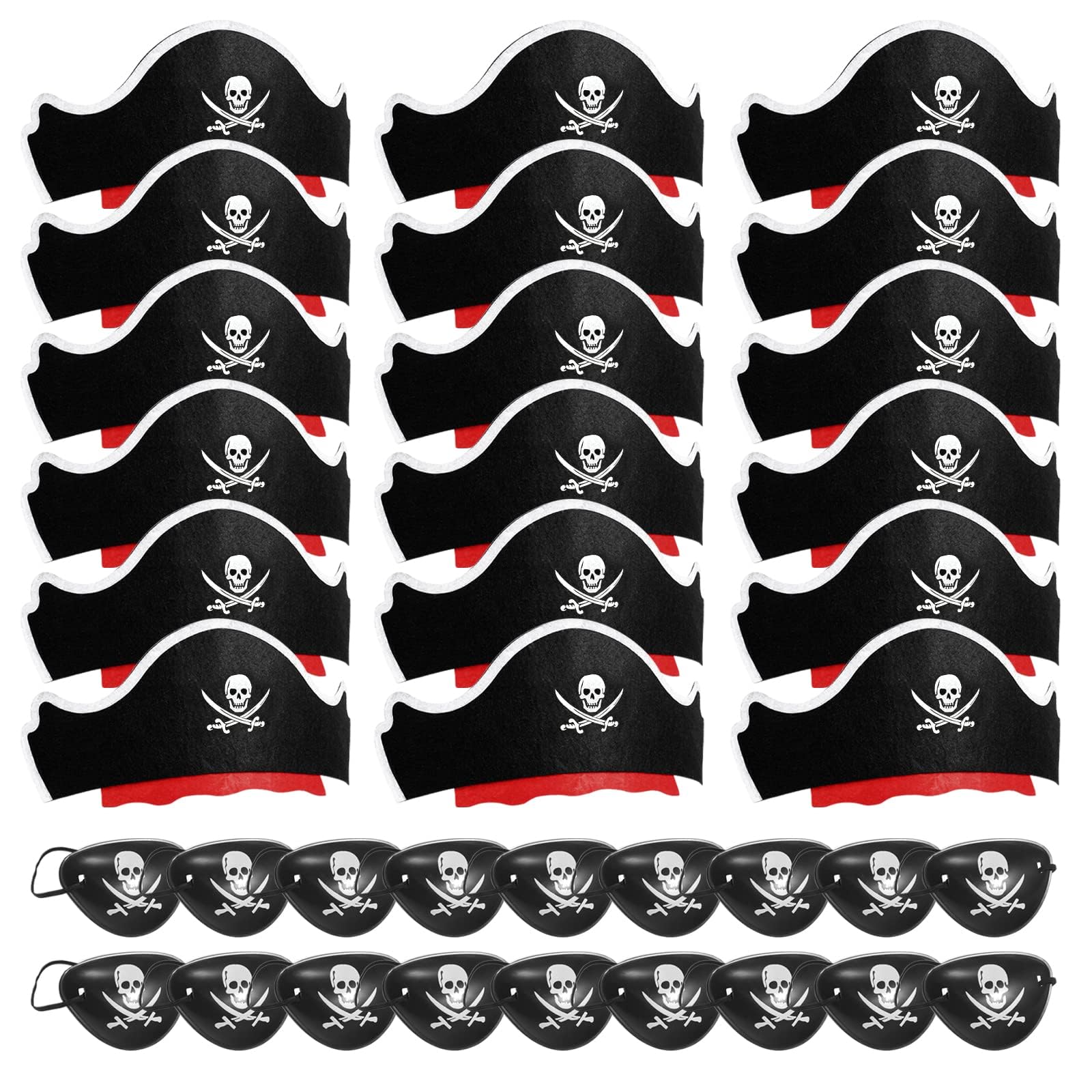Legigo 36-Piece Pirate Hat and Eye Mask Set for Costume Parties