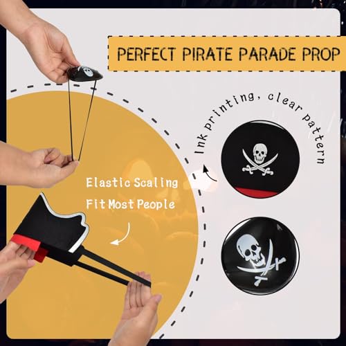 Legigo 36-Piece Pirate Hat and Eye Mask Set for Costume Parties