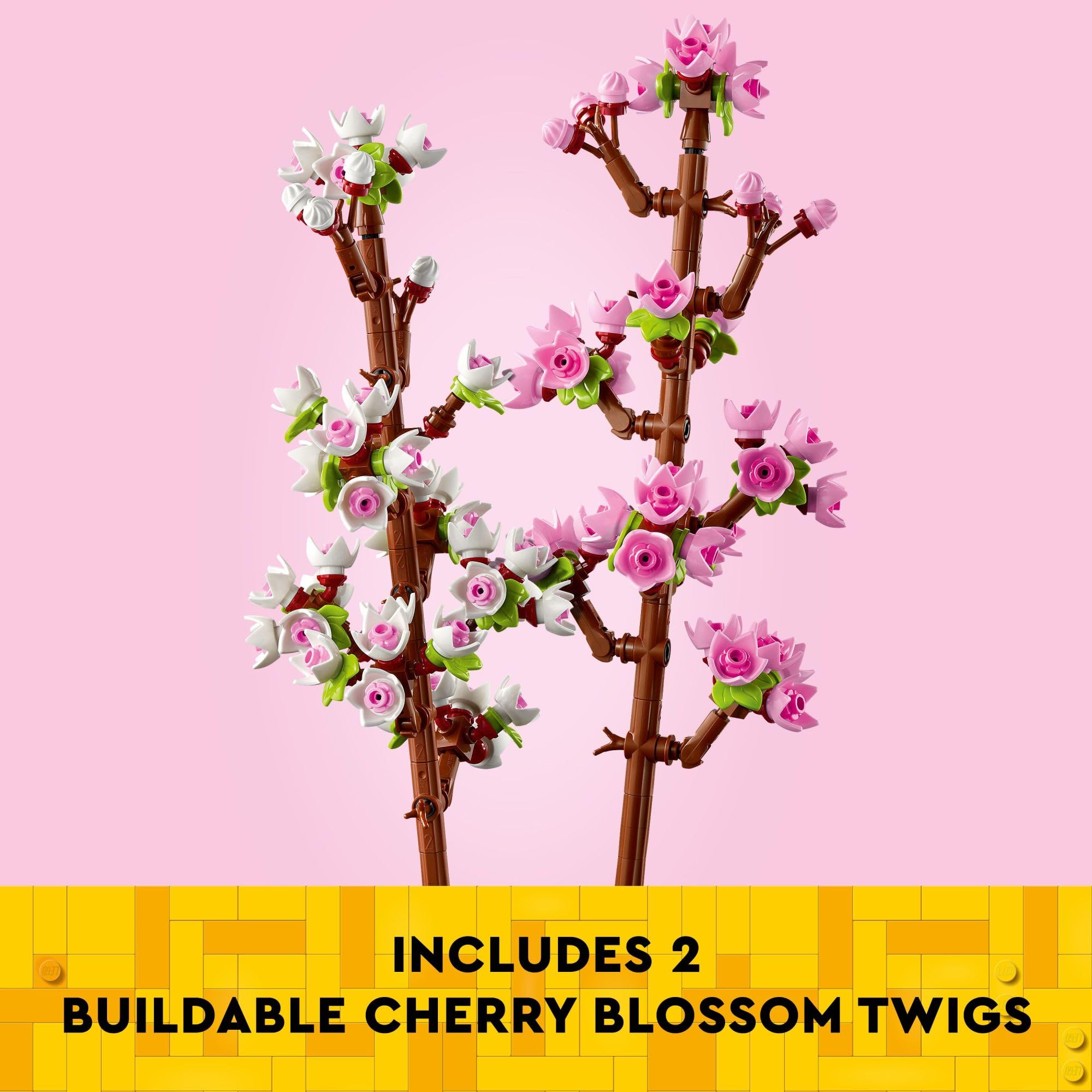 LEGO Cherry Blossom Building Set 40725 – 430 Pieces, Customizable Pink & White Buds, Spring Decor for Ages 8+
