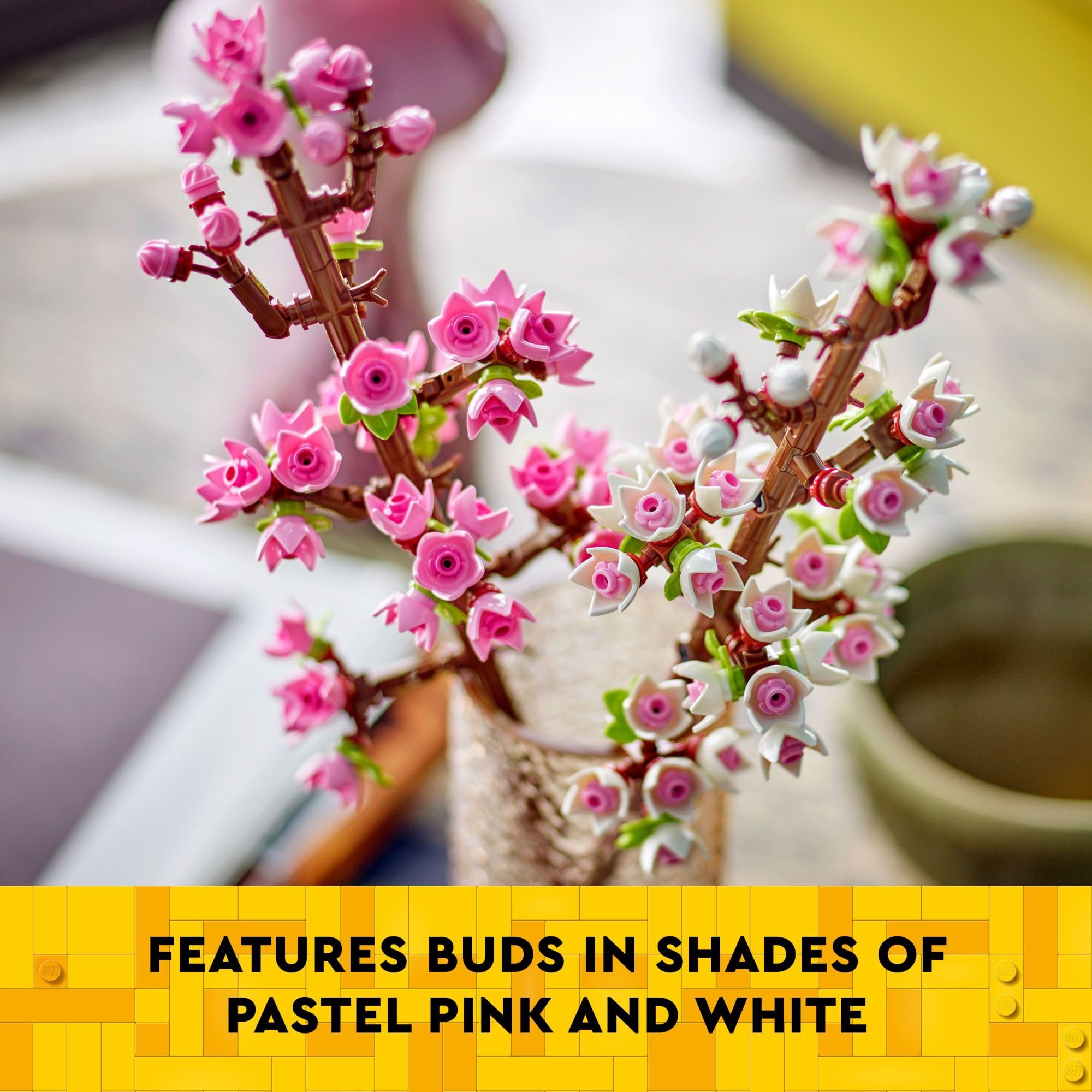 LEGO Cherry Blossom Building Set 40725 – 430 Pieces, Customizable Pink & White Buds, Spring Decor for Ages 8+
