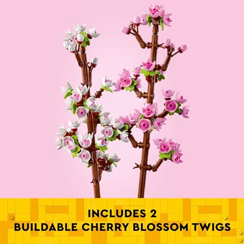 LEGO Cherry Blossom Building Set 40725 – 430 Pieces, Customizable Pink & White Buds, Spring Decor for Ages 8+