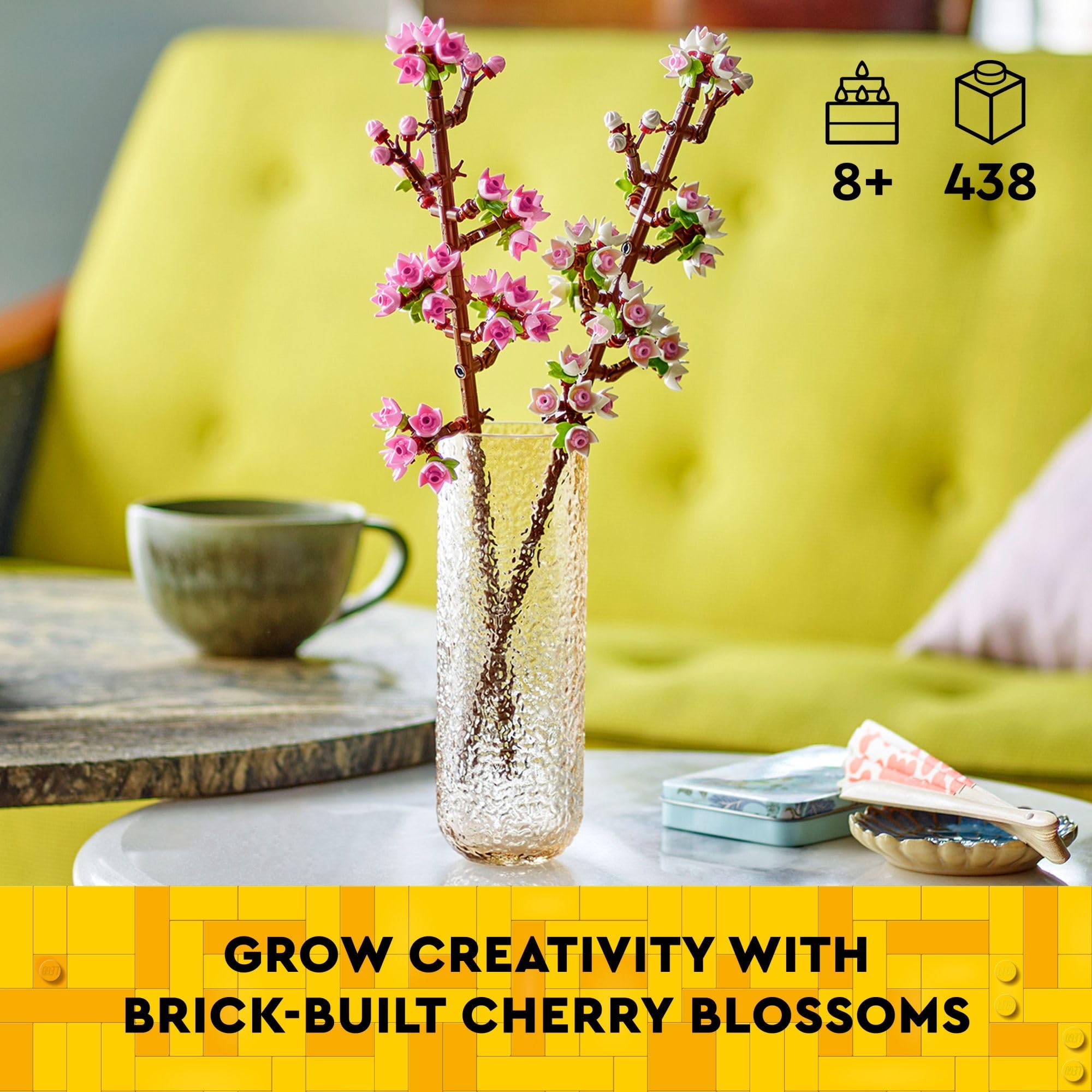 LEGO Cherry Blossoms 40725 – 430-Piece Buildable Spring Floral Decor for Kids & Adults