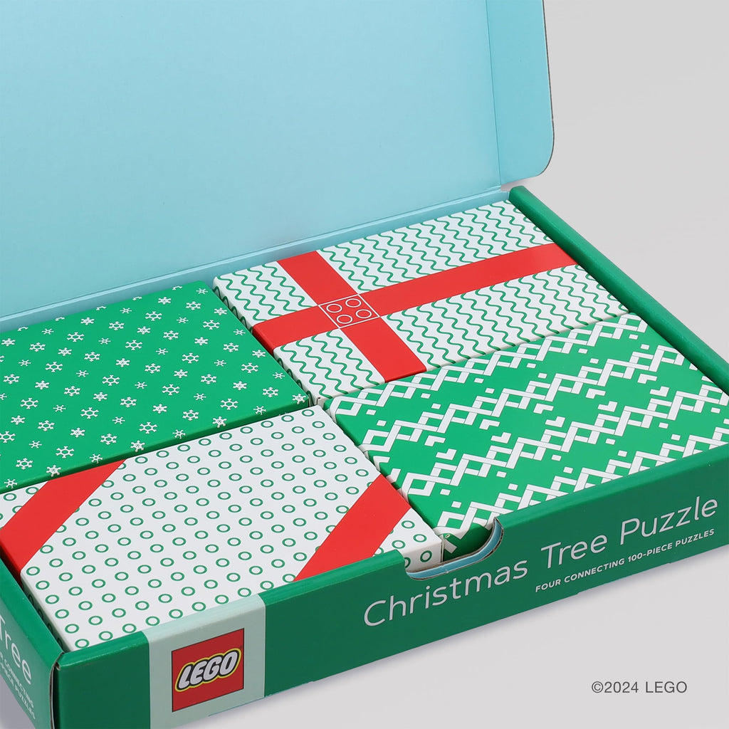 LEGO Christmas Tree Puzzle | 4 Connective 100-Piece Jigsaw Puzzles for Families