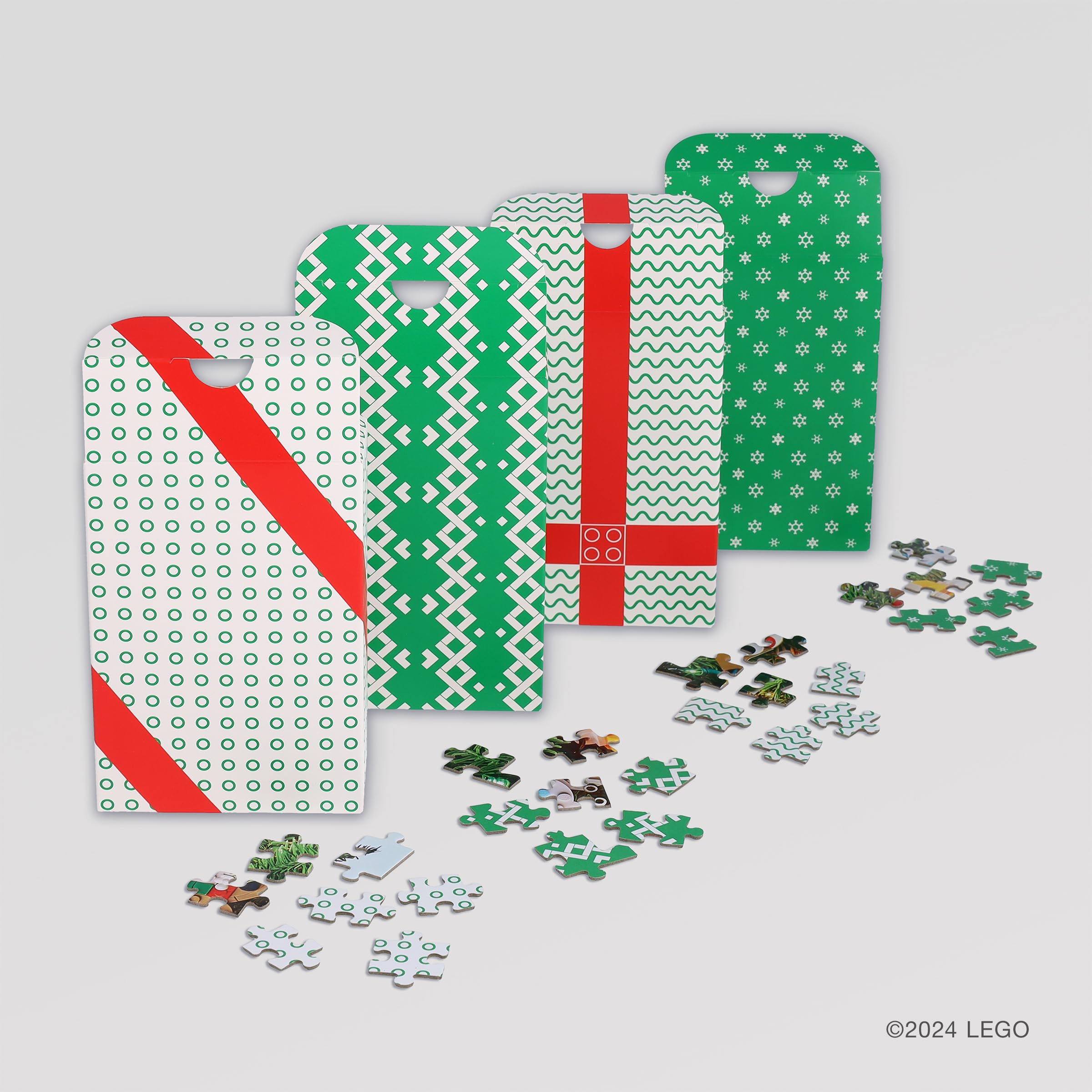 LEGO Christmas Tree Puzzle | 4 Connective 100-Piece Jigsaw Puzzles for Families