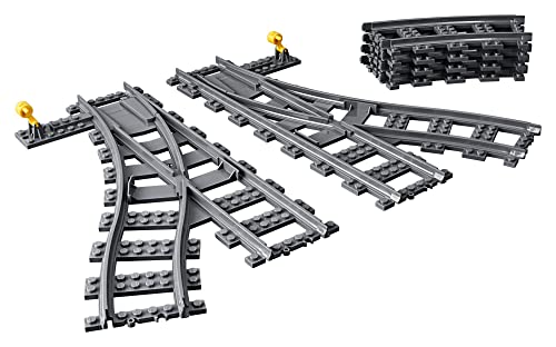 LEGO City Switch Tracks 60238: Expand Your Train Layout with Curved and Switch Tracks (8 Pieces)