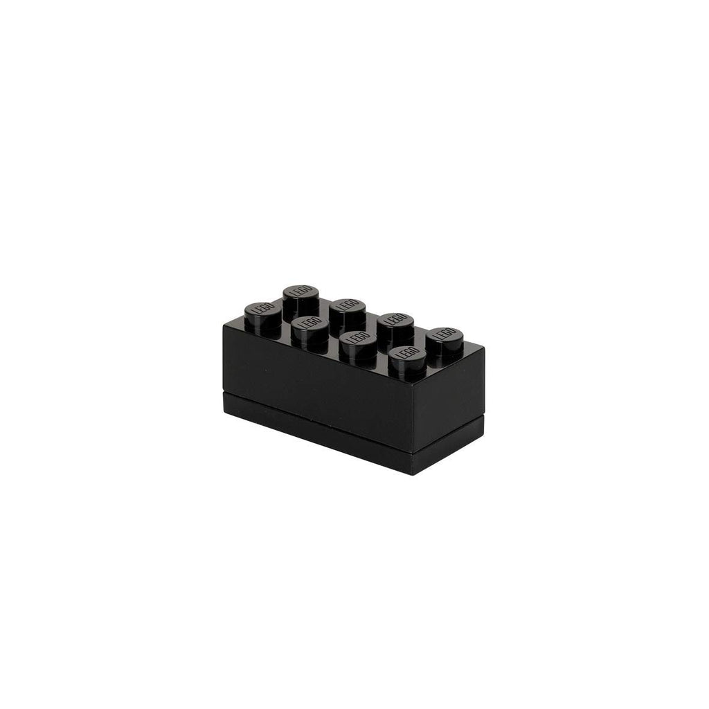 LEGO Mini Box Black Brick 8 Snack Container - 1.8 x 3.6 x 1.7 Inches