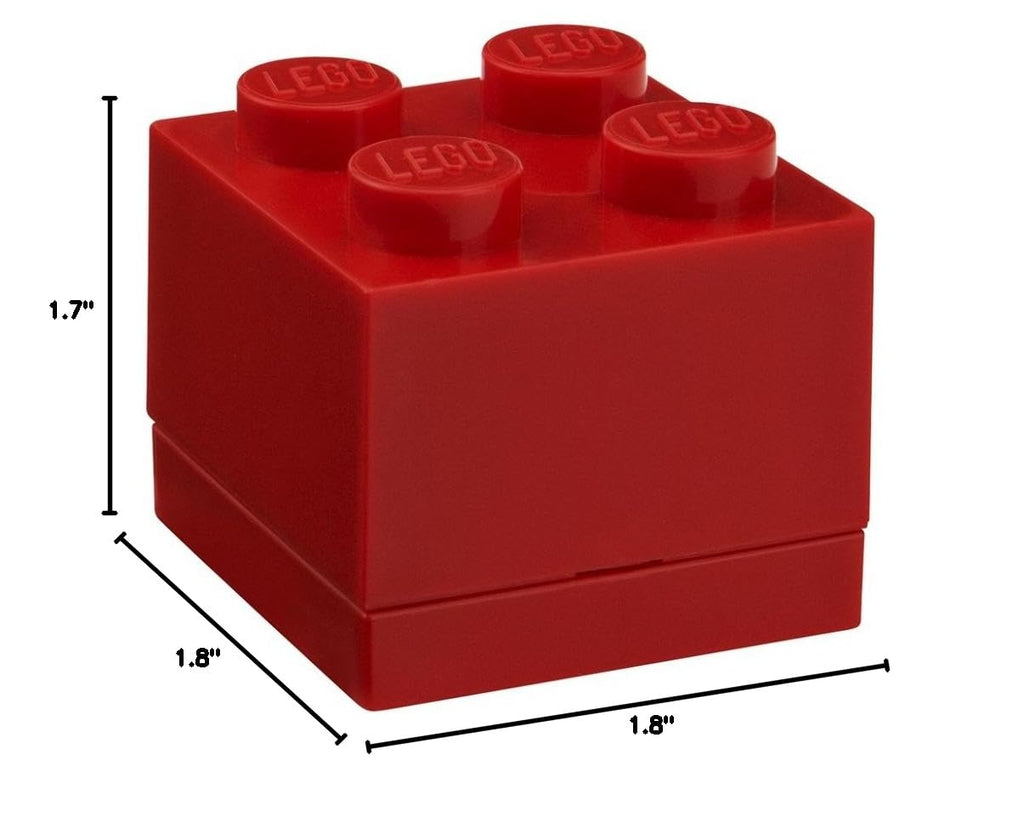 LEGO Mini Box Brick 4 - Bright Red Snack Container (1.8 x 1.8 x 1.7 in)