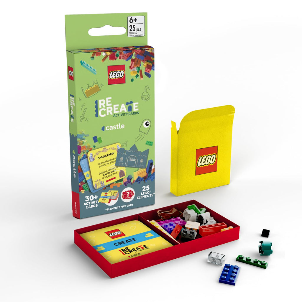 LEGO Recreate Activity Cards Castle – Building Challenges with 30+ Cards and 25 LEGO Elements for Kids Ages 6+