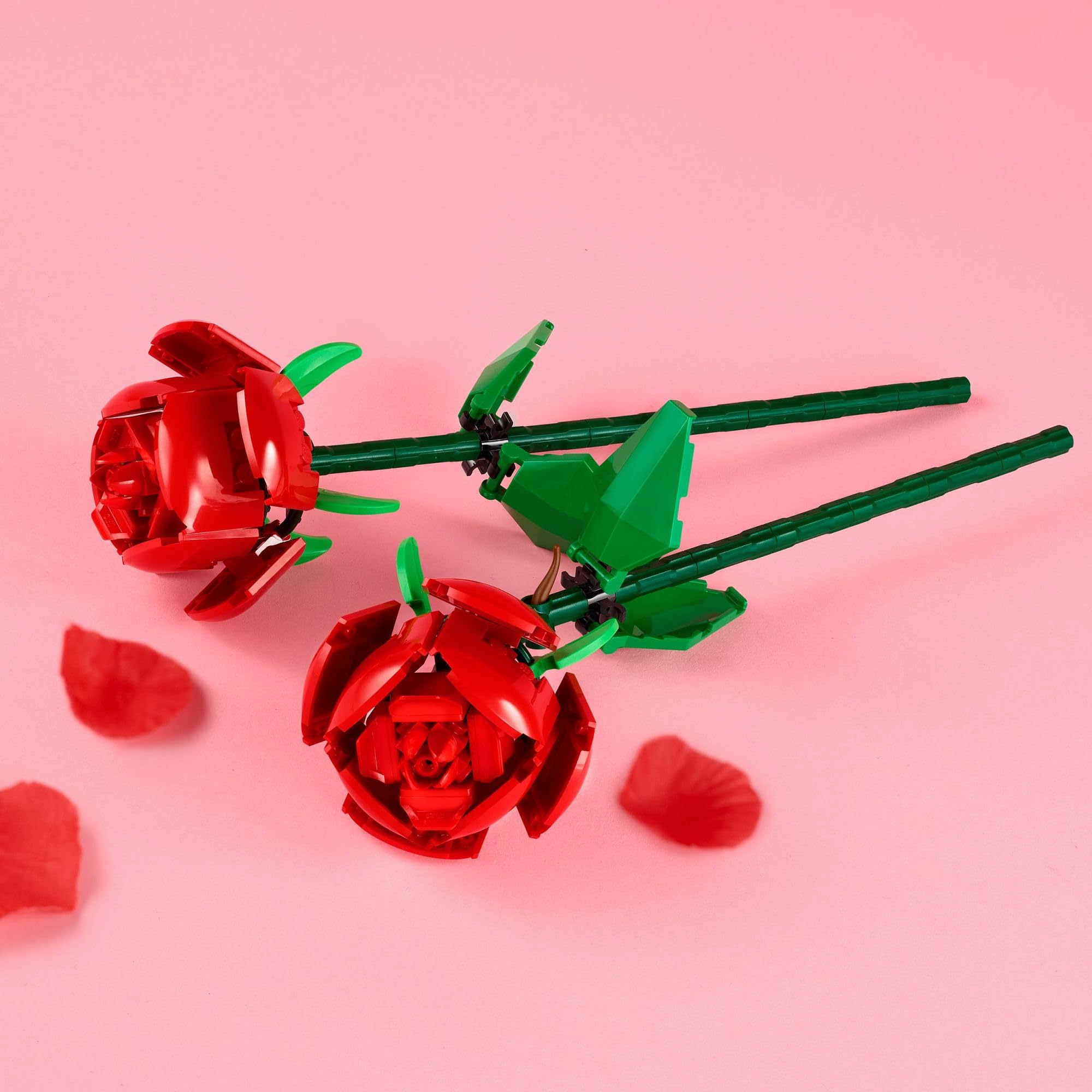 LEGO Roses (40460) – 2 Buildable Red Artificial Flowers with Adjustable Stems, 120 Pieces, Ages 8+