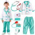 Lehoo Castle Kids Doctor Costume – 8-Piece Dress-Up Set with Working Stethoscope for Ages 4-6
