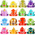 Leinuosen 32 Pack Dinosaur Party Hats for Kids – 16 Styles, DIY Dino Crowns