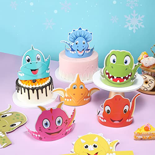 Leinuosen 32 Pack Dinosaur Party Hats for Kids – 16 Styles, DIY Dino Crowns