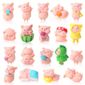 Leitee 19-Piece Pink Pig Figurine Set – Mini PVC Animal Cake Toppers for Parties & Decor