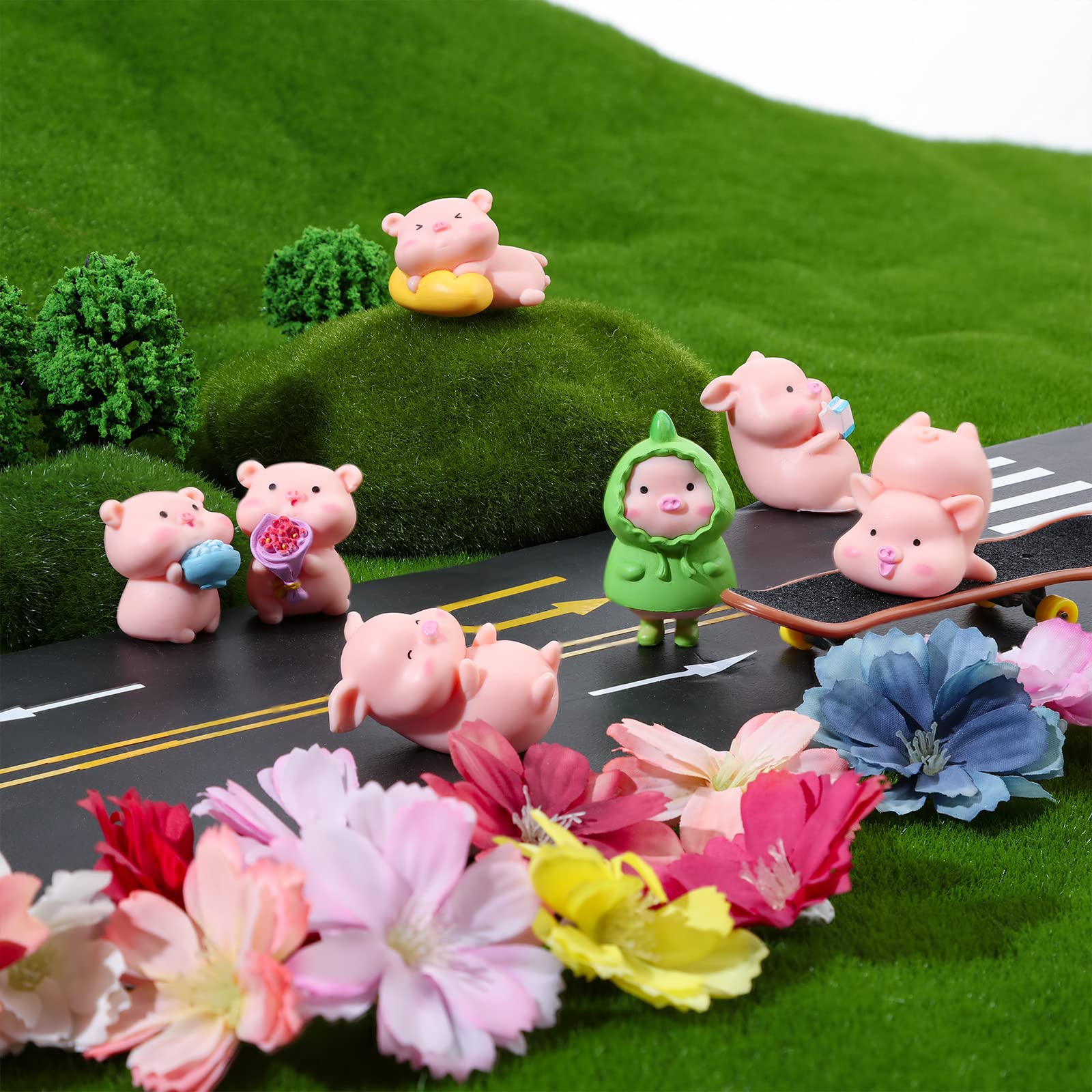 Leitee 19-Piece Pink Pig Figurine Set – Mini PVC Animal Cake Toppers for Parties & Decor