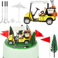 Leitee 21 Pcs Golf Cake Topper Set - Mini Cart, Clubs, Balls, Trees, Umbrellas, Flags