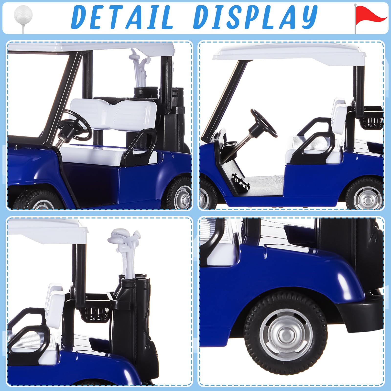 Leitee 21-Piece Golf Cake Topper Set – Includes Cart, Clubs, Balls, Umbrellas, Trees & Flags