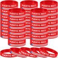 Leitee 60 Pack Puerto Rico Silicone Wristbands - Bulk Party Favors, Flag Souvenirs, Patriotic Bracelets