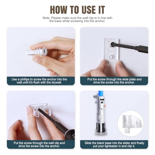 Lenink 2 Pack Clear Lightsaber Wall Mount – Holds Galaxy’s Edge, Darth Revan, Darth Vader Sabers