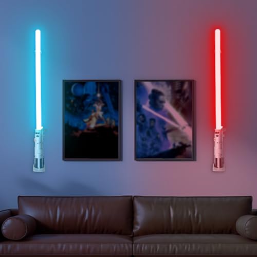 Lenink 2 Pack Clear Lightsaber Wall Mount – Holds Galaxy’s Edge, Darth Revan, Darth Vader Sabers