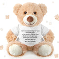Lenwen Khaki Comfort Bear – Get Well Soon & Sympathy Plush Gift with Inspirational Shirt
