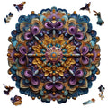 Leodozzio Mandala Purple Flower Wooden Puzzle – 200 Piece Shaped Jigsaw for Adults and Families
