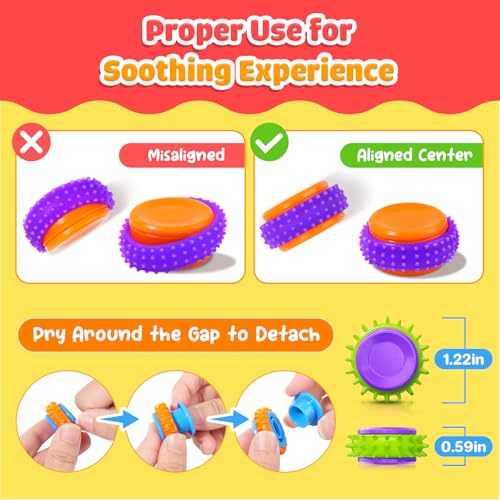 LESONG 9-Pack Fidget Sensory Toys – Quiet Textured Finger Spinners for Stress Relief & Focus