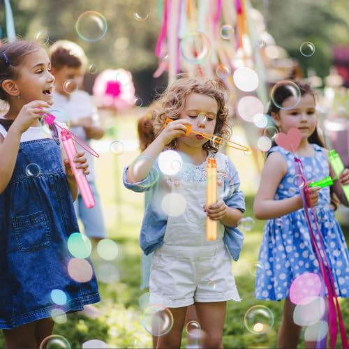Letapapa 12-Pack Giant Bubble Wands – 6 Colors, 2 oz Each, Party Favors for Kids