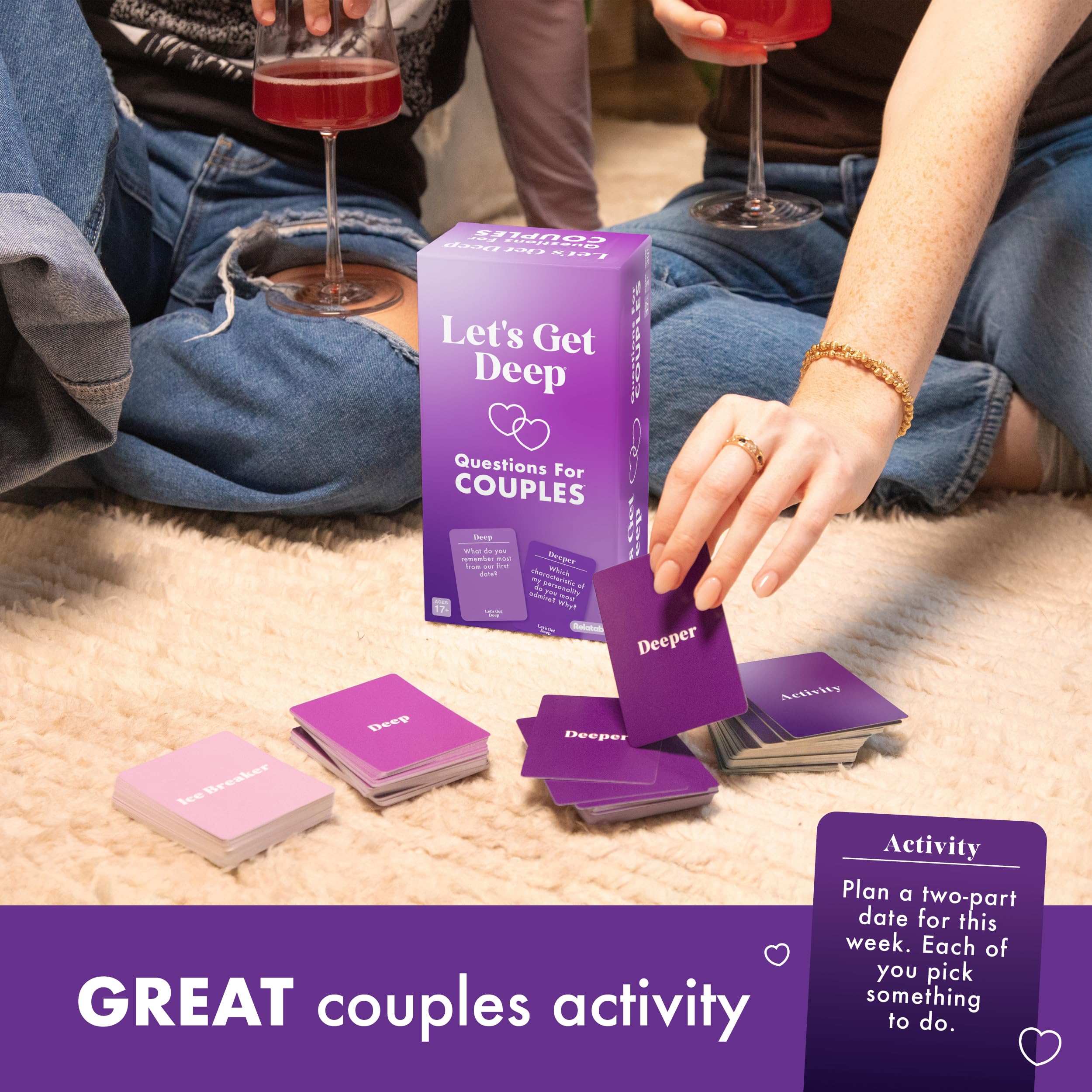 Let's Get Deep by Relatable – 200 Intimacy-Building Question Cards for Couples