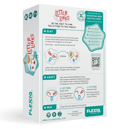 Letter Links Word Match Game by FlexiQ – Fast-Paced Family Card Game for Kids 6+