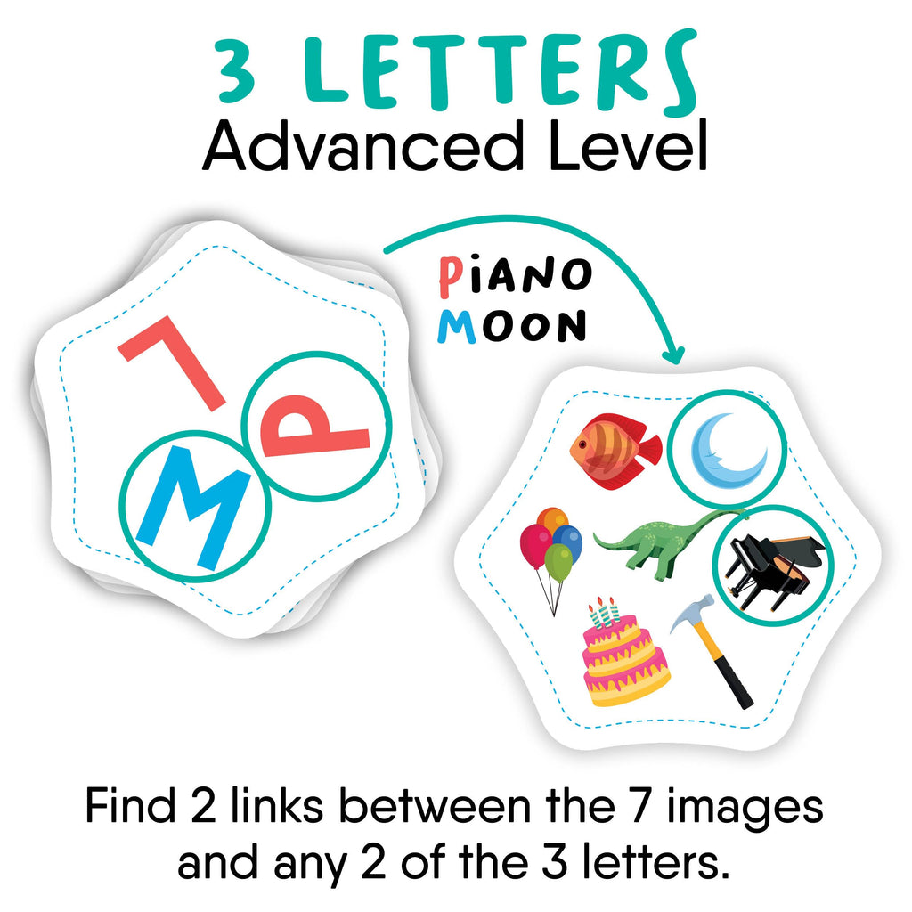 Letter Links Word Match Game by FlexiQ – Fast-Paced Family Card Game for Kids 6+