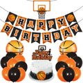 Levfla Basketball Birthday Party Decoration Set – 22 Latex Balloons, Giant Foil Balloons, Banner & Cake Topper