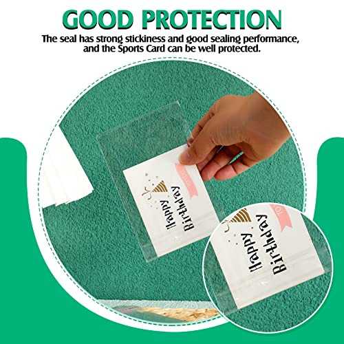 Lewtemi 600 Clear Resealable Card Sleeves – 3.5 x 5.5 Inches for Trading Cards & Slabs