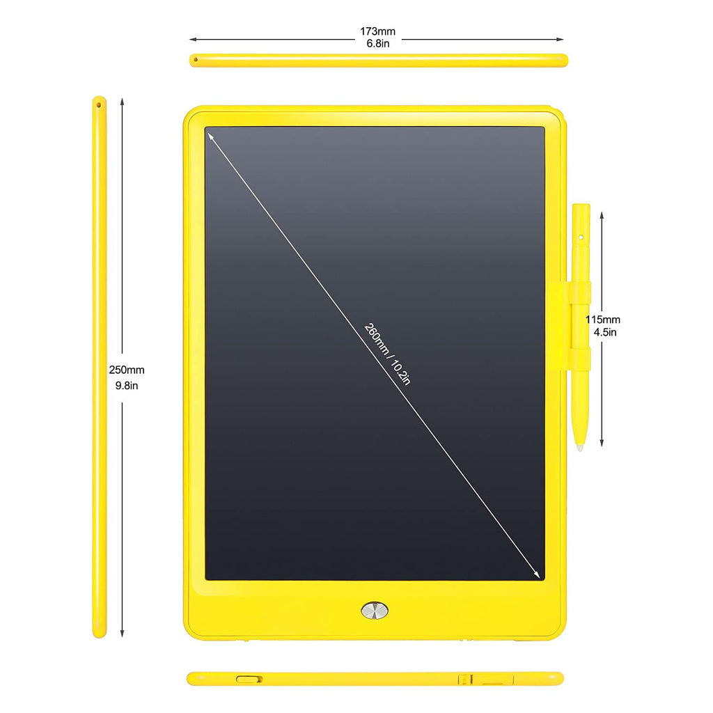 LEYAOYAO 10-Inch LCD Writing Tablet for Kids – Colorful Drawing Pad with Protective Bag, Yellow