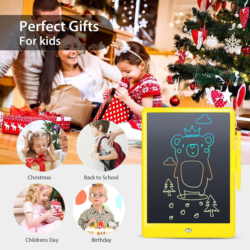 LEYAOYAO 10-Inch LCD Writing Tablet for Kids – Colorful Drawing Pad with Protective Bag, Yellow