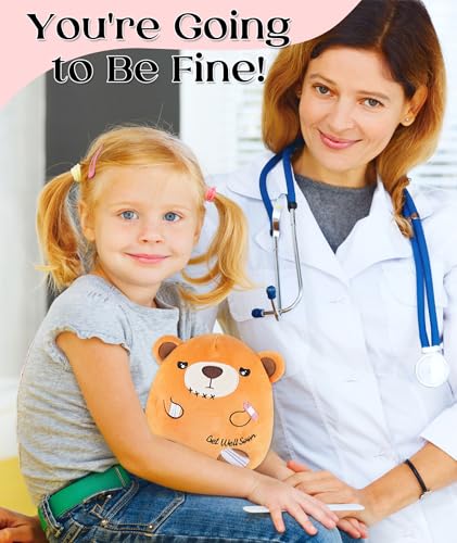LeYoHa 8-Inch Get Well Soon Teddy Bear with Band-Aid Plush Toy for Recovery