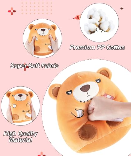 LeYoHa 8-Inch Get Well Soon Teddy Bear with Band-Aid Plush Toy for Recovery