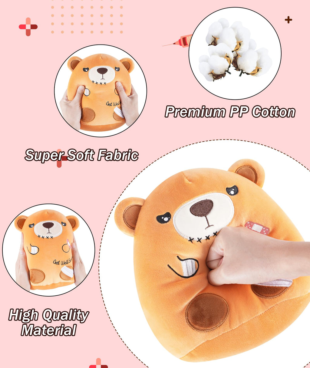 LeYoHa 8-Inch Get Well Soon Teddy Bear with Band-Aid Plush Toy for Recovery