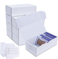 Leyzan 8-Pack Trading Card Storage Boxes for Toploaders - 7 Inch, Holds 800 Toploaders with Dividers and Labels