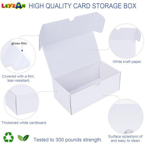 Leyzan 8-Pack Trading Card Storage Boxes for Toploaders - 7 Inch, Holds 800 Toploaders with Dividers and Labels