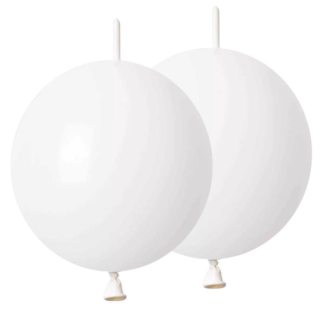 LFCXHTY 120-Pack White Quick Link Balloons - 6 Inch Latex Linking Balloons for Party Decorations