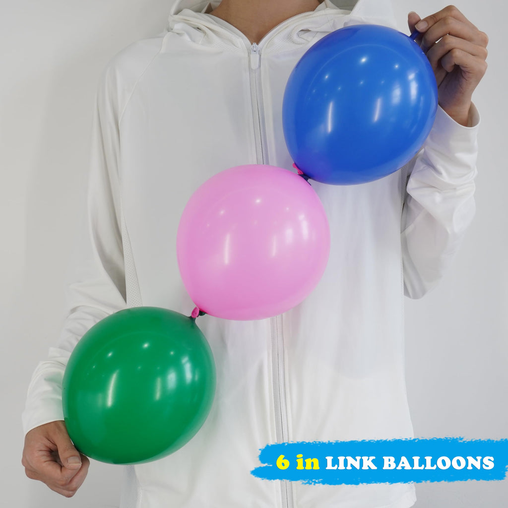 LFCXHTY 120-Pack White Quick Link Balloons - 6 Inch Latex Linking Balloons for Party Decorations