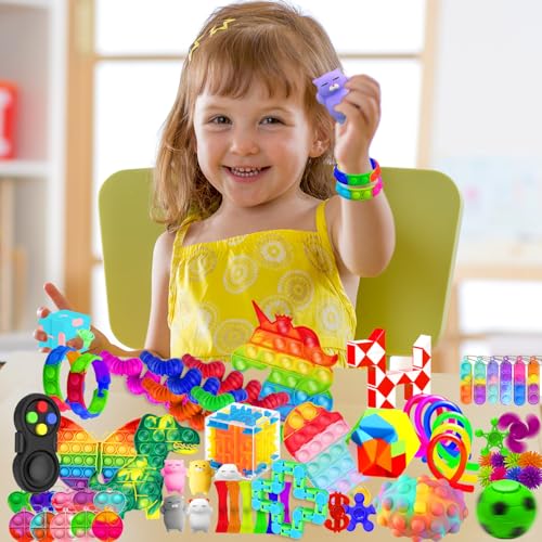 LIAM&AVA 120-Piece Fidget Toy Pack – Sensory Toys for Kids, Party Favors, Classroom Prizes, Stocking Stuffers
