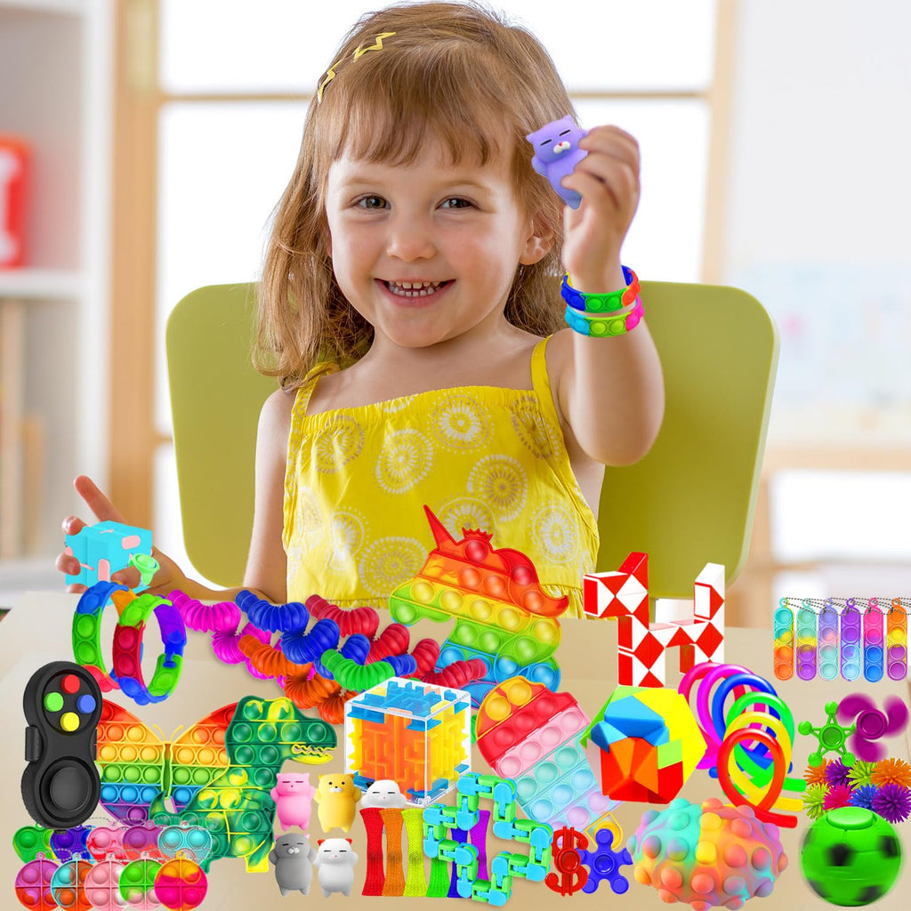 LIAM&AVA 120-Piece Fidget Toy Pack – Sensory Toys for Kids, Party Favors, Classroom Prizes, Stocking Stuffers