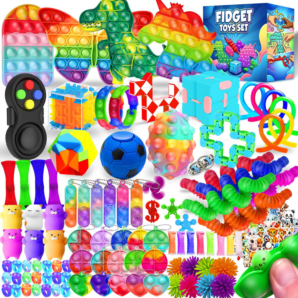 LIAM&AVA 120-Piece Fidget Toy Pack – Sensory Toys for Kids, Party Favors, Classroom Prizes, Stocking Stuffers