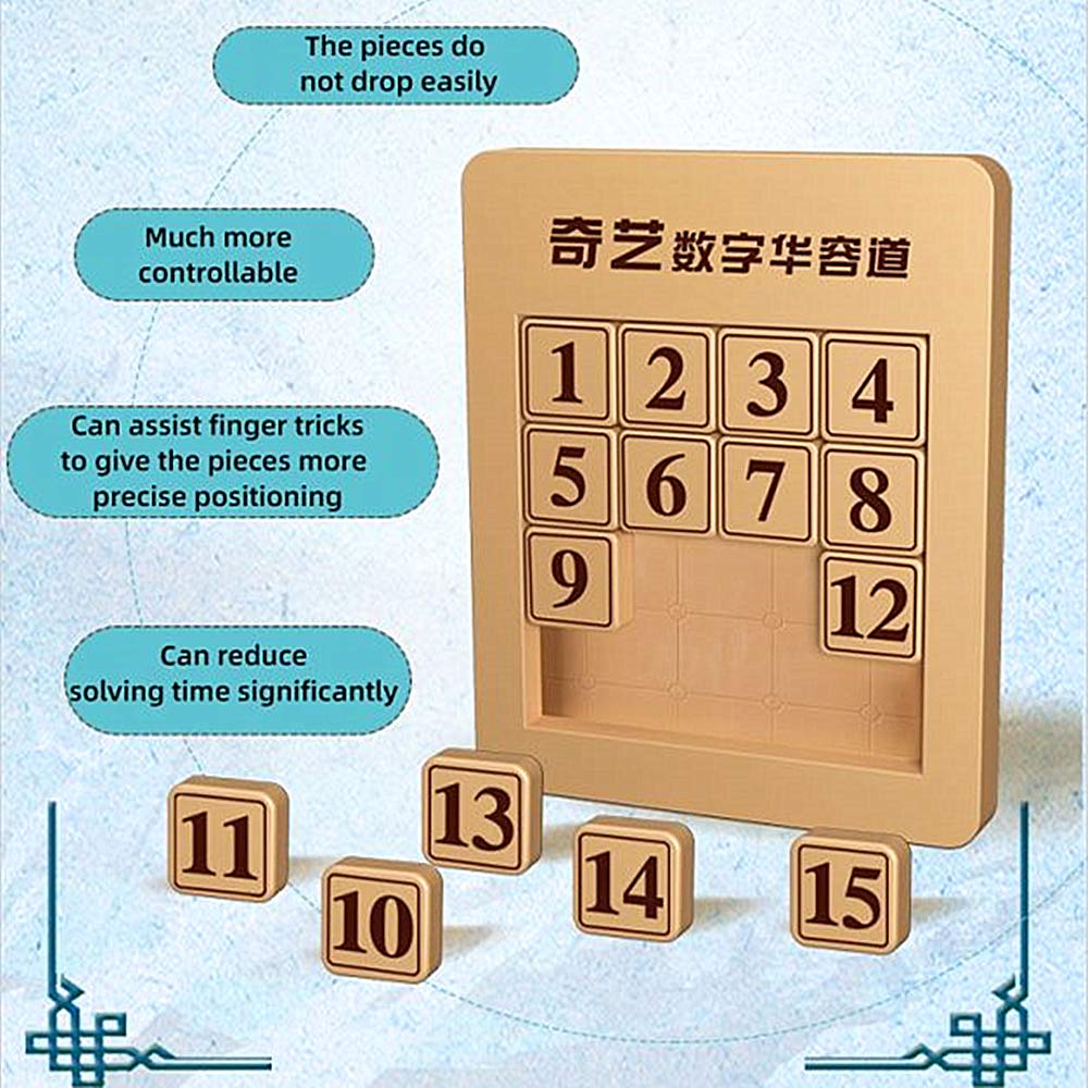 LiangCuber 4x4 Klotski Magnetic Sliding Block Puzzle - 15-Digit Number Puzzle for Kids and Adults