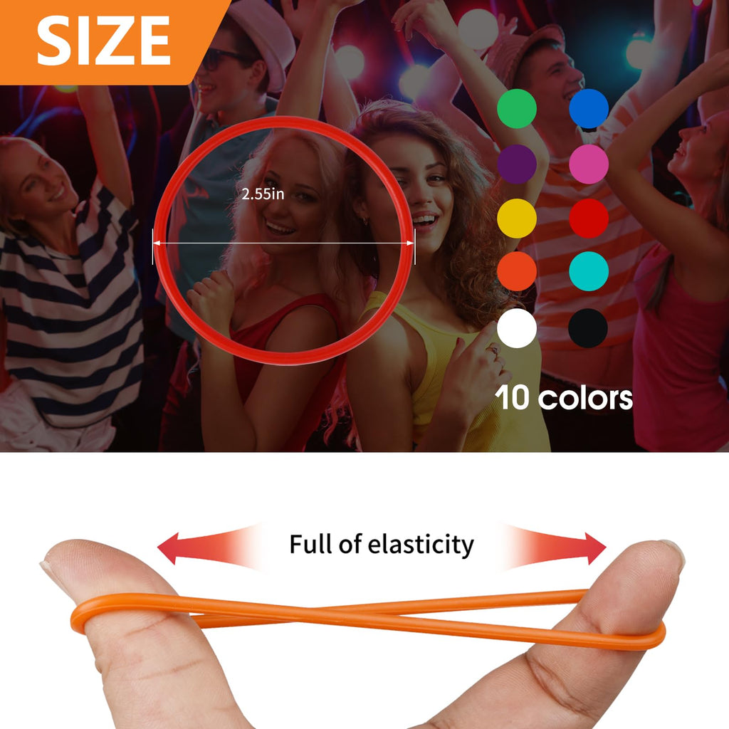 LIANGYUNZE 60-Piece Silicone Jelly Bracelets – Retro 80s Stretchy Wristbands and Hair Ties for Women, Adults, Girls, Party Favors