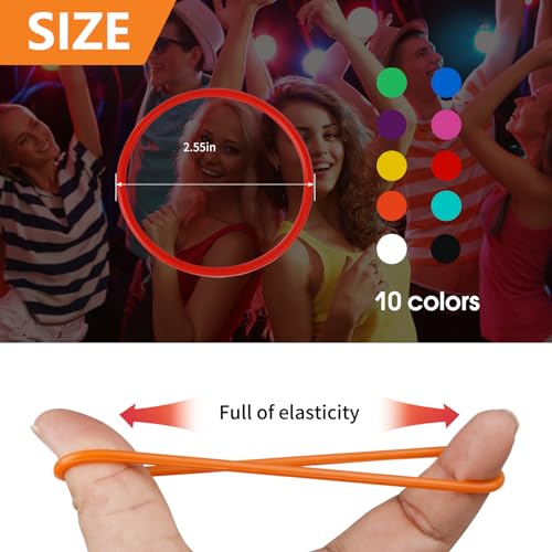 LIANGYUNZE 60-Piece Silicone Jelly Bracelets – Retro 80s Stretchy Wristbands and Hair Ties for Women, Adults, Girls, Party Favors