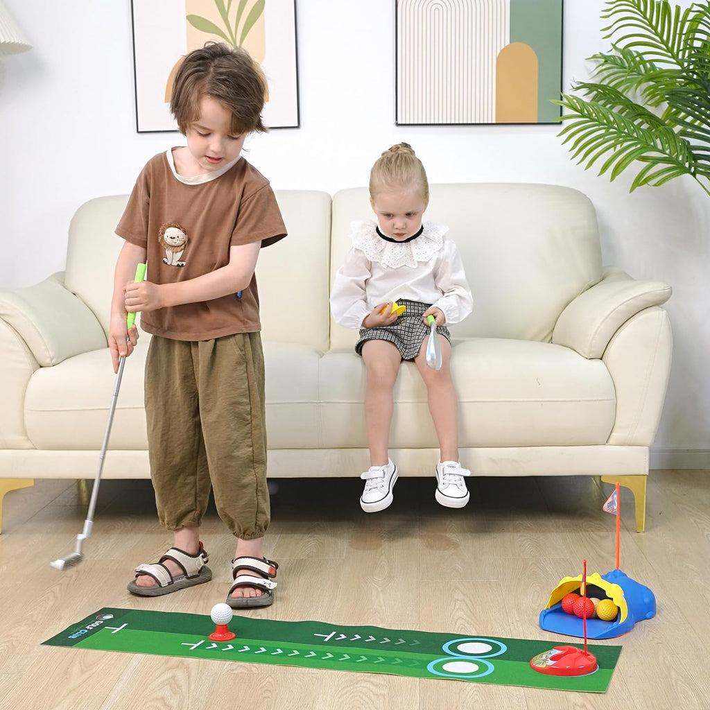 Liberry Kids Golf Set with Automatic Ball Return, Light-Up Balls, Adjustable Clubs for Ages 3-6