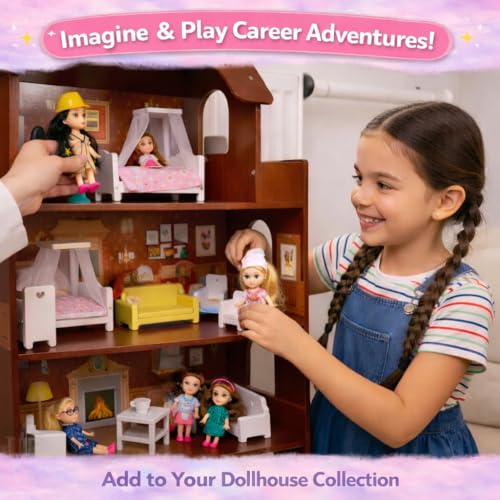 Liberty Imports Little Career Toddler Dolls Set – 6 Mini Dolls with Removable Outfits for Imaginative Play