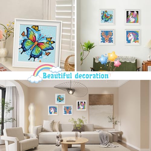 Libfx Diamond Art Kits for Kids 4-Pack – Beginner-Friendly Animal Diamond Painting for Ages 8-12 (Parrot & Cat)
